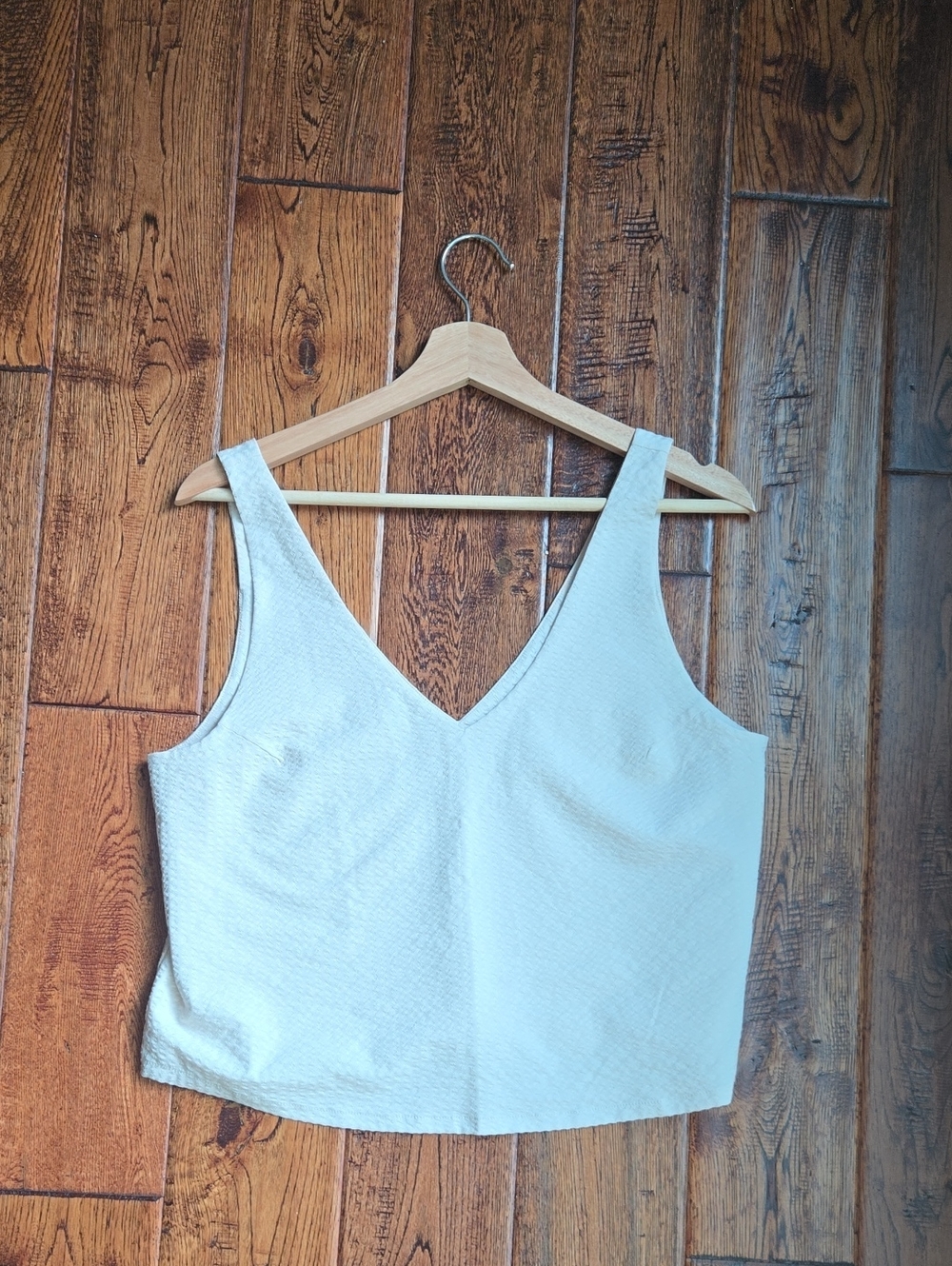 Vuori Cream V-Neck Tank Top